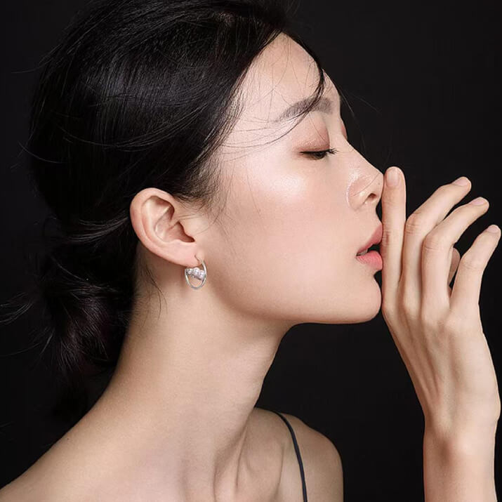 Freshwater pearls silver earrings